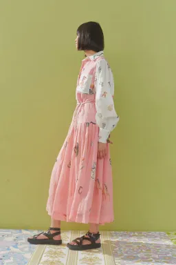 Alemais Cleo Patchwork Shirtdress in Pink Print Size 8 for rent on The Volte - image 3