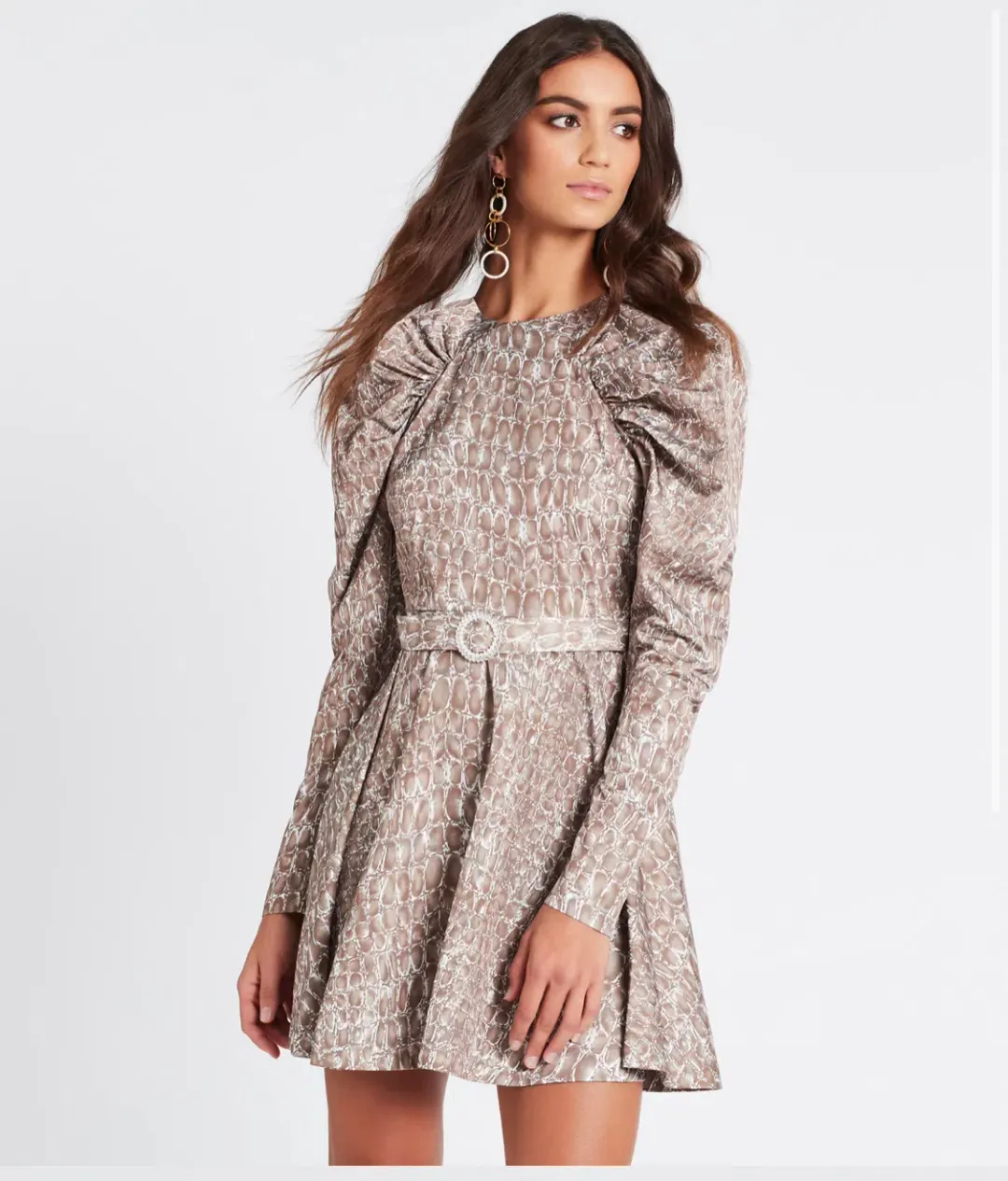 Rotate by Birger Christensen Number 26 Dress Reptile Print Size 34 for rent on The Volte - main image