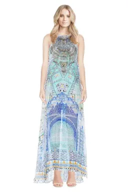 Camilla Sultans Gate Sheer Overlay Dress Blue/Print One Size  for rent on The Volte - image 1