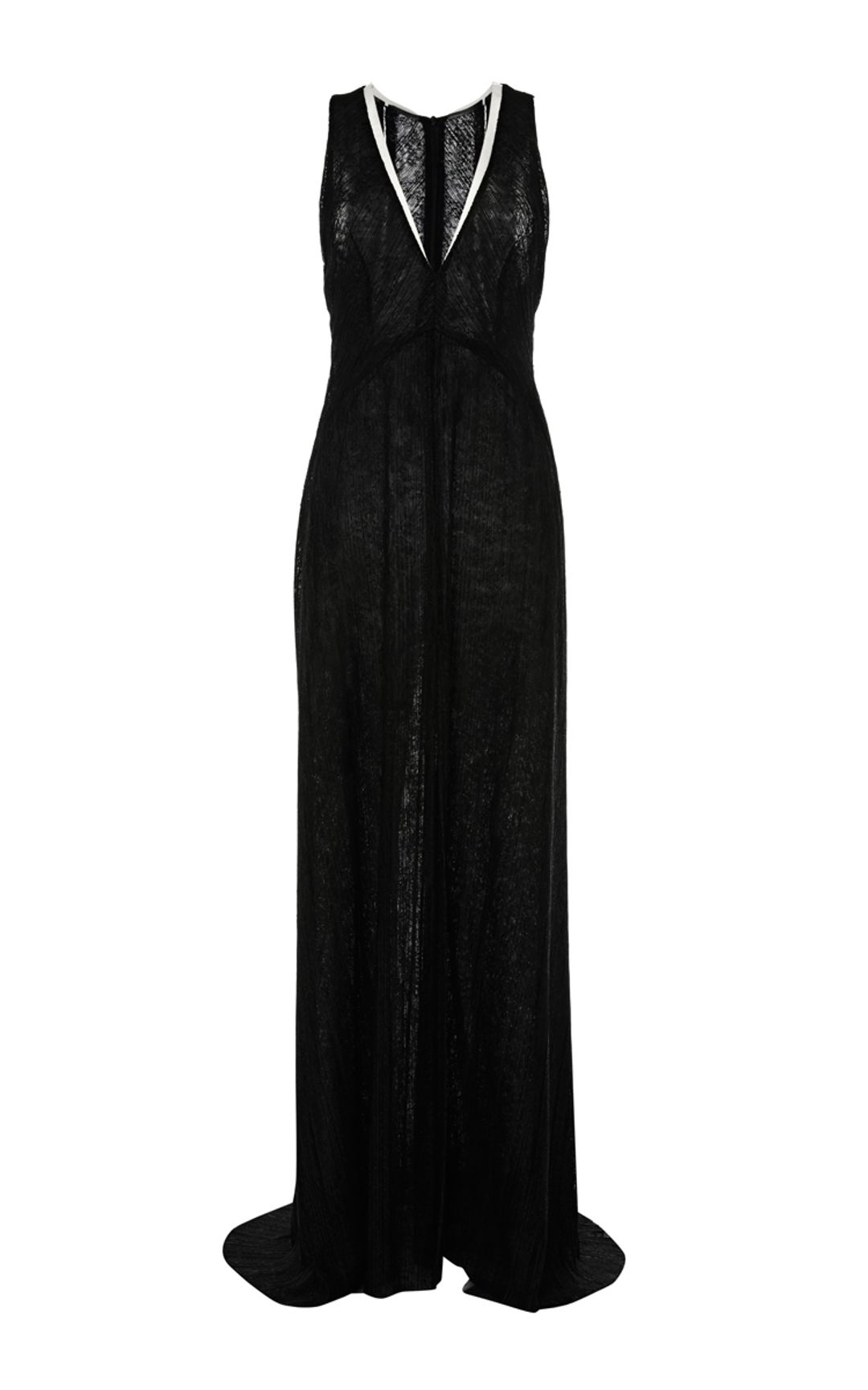Galvan Pleated Lace Plunge Neck Dress for rent on The Volte - main image