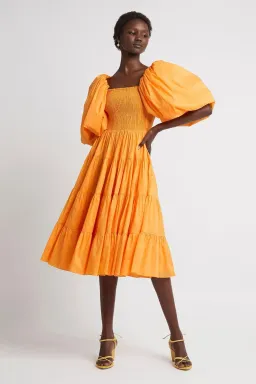 AJE Cherished Midi Dress Orange Size 6 for rent on The Volte - image 1