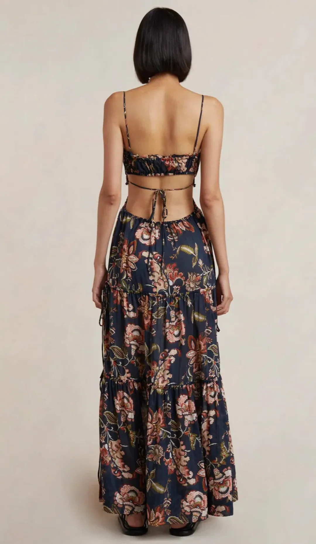 Bec & Bridge Lori Tie Maxi Dress Floral Size 8 for rent on The Volte - main image