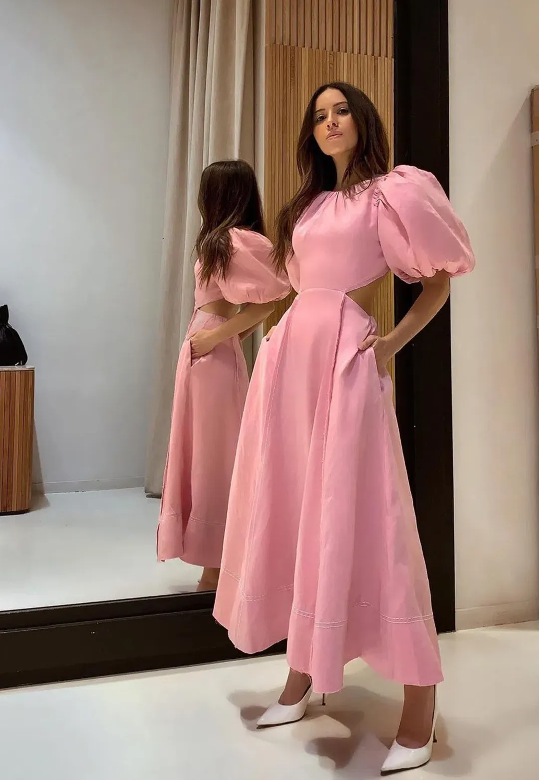 AJE - Serendipity Dress Pink - Size 6 for rent on The Volte - main image