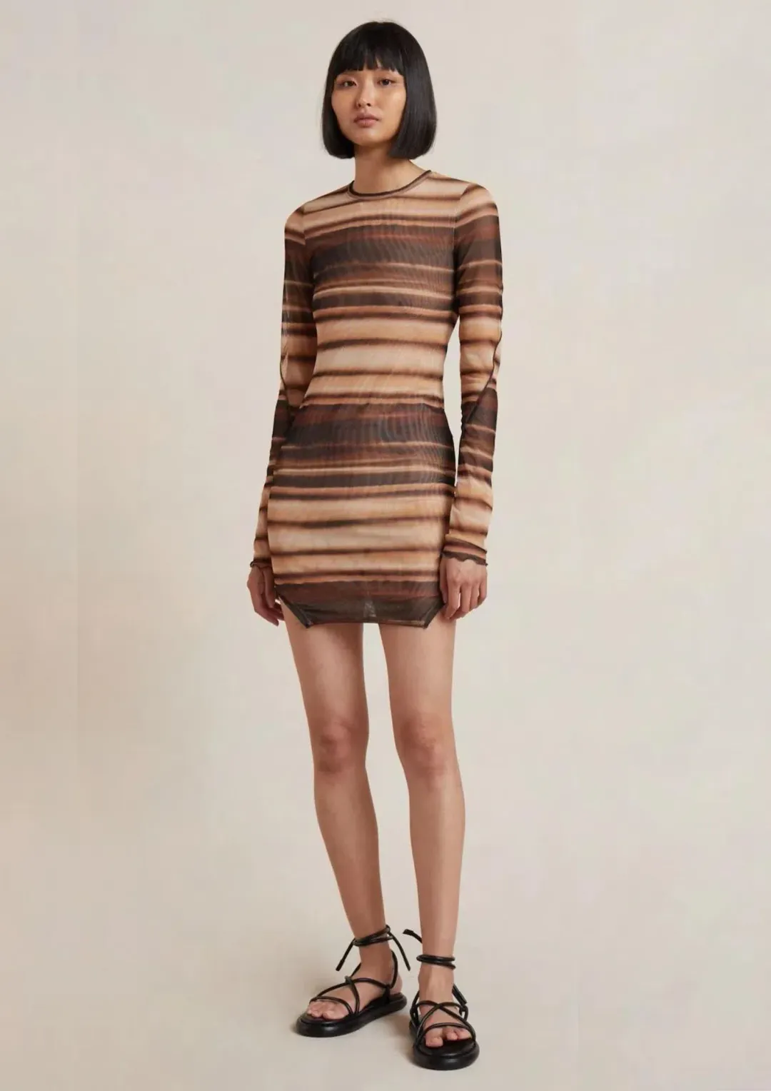 Bec & Bridge Watercolour Long Sleeve Mini Dress Print Size 8 for rent on The Volte - main image