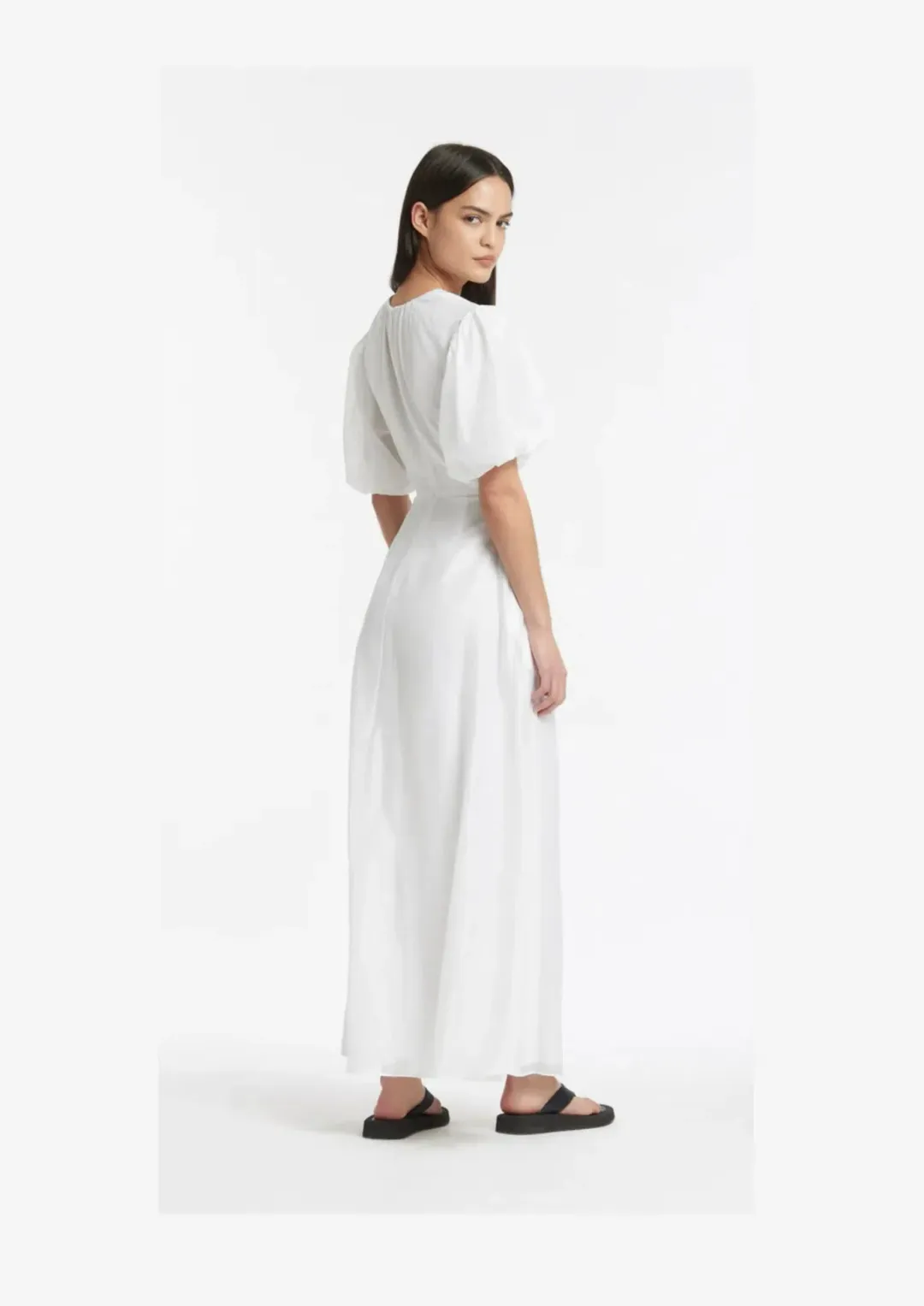 Sir the Label Franc Puff Sleeve Maxi Dress White Size AU 8 for rent on The Volte - main image