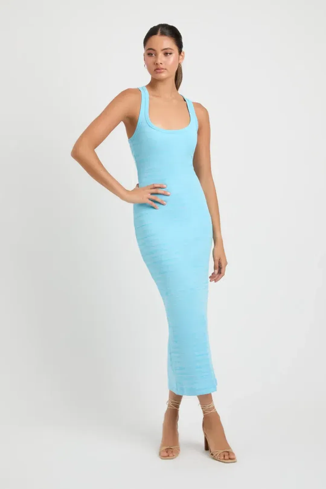 Kookai Abbie Midi Dress Blue Size 8 for rent on The Volte - main image