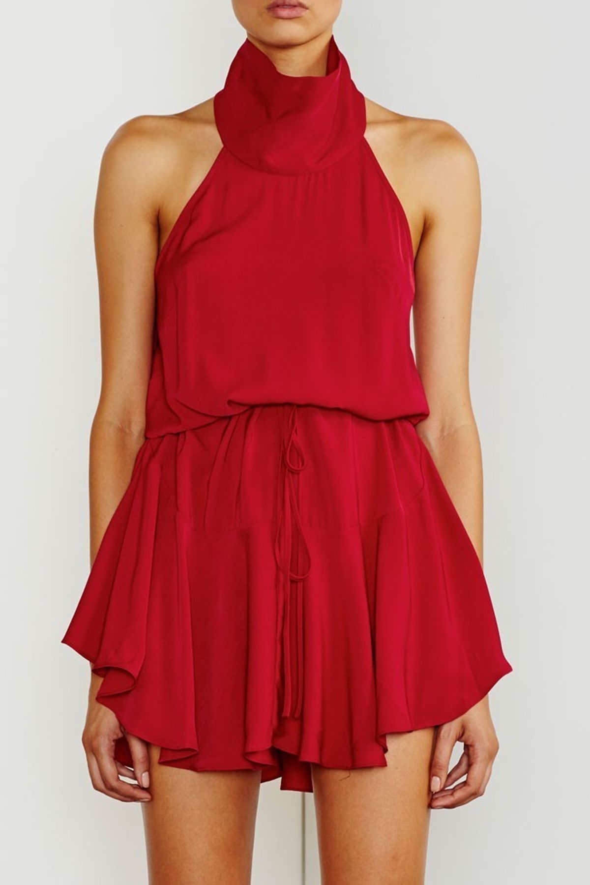 High Neck Drawstring Mini Dress for rent on The Volte - main image