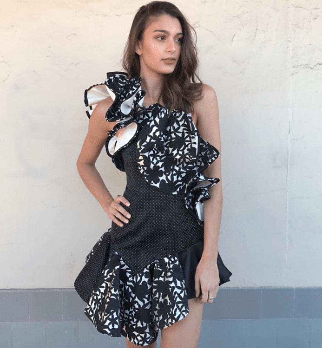Asilio Untamed Heart Mini Dress Black Size 6 for rent on The Volte - main image