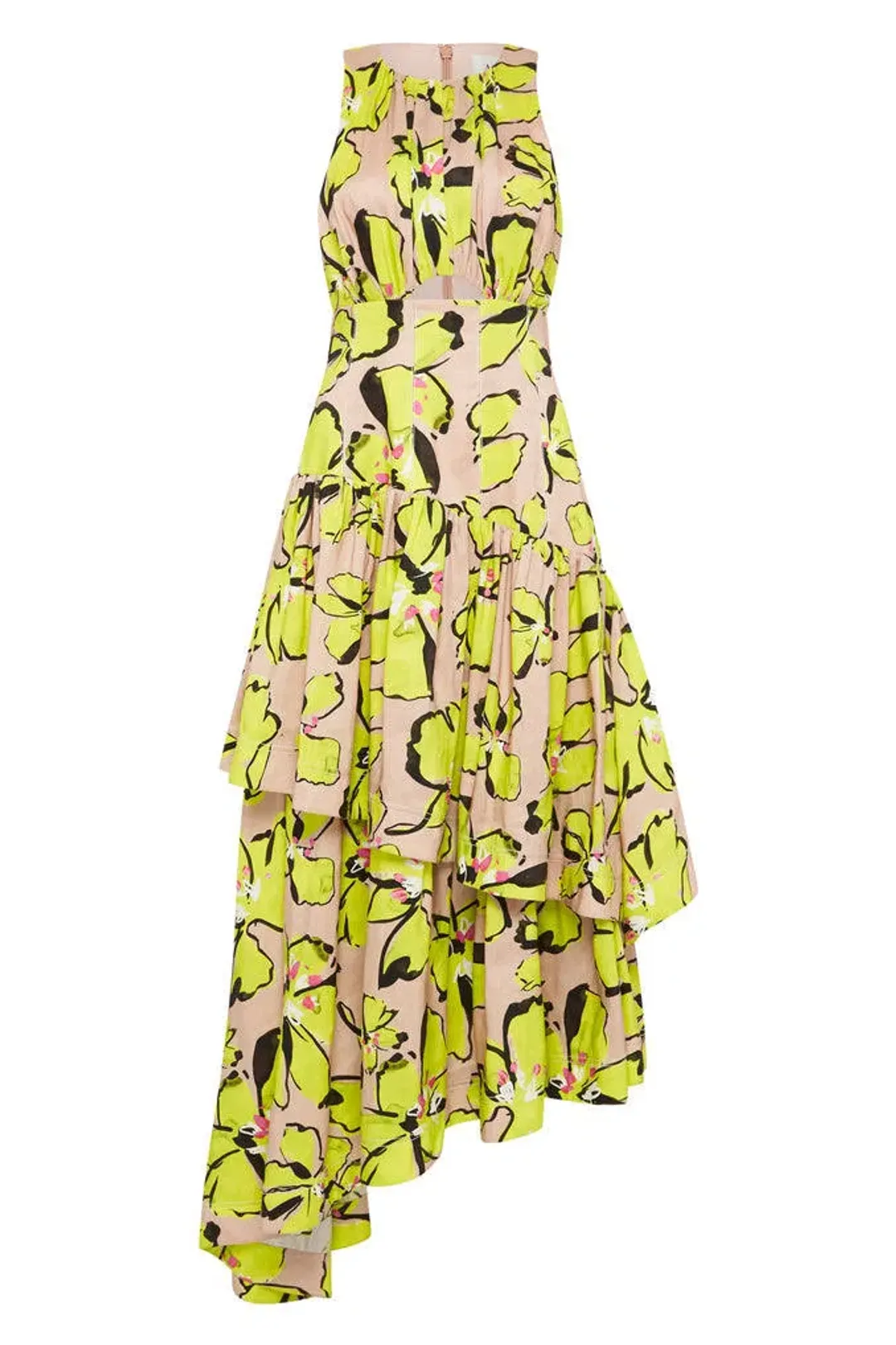 Aje Pelicano Tiered Dress Print Size 6   for rent on The Volte - main image