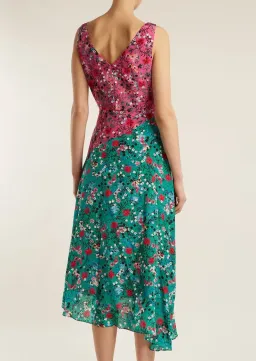 Saloni Aggie Ruffle Midi Dress Print Size 6 for rent on The Volte - image 2