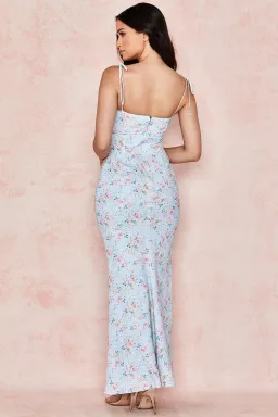 House Of CB Raphael Summer Maxi Dress Pale Blue Floral Size S / Au 8 for rent on The Volte - image 4