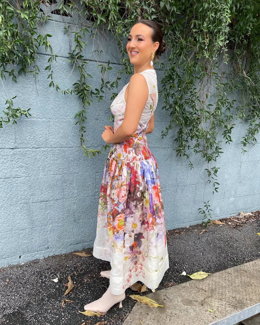 Zimmermann Prima Panelled Midi Dress Multi Floral Size 1 / Au 10 for rent on The Volte - main image