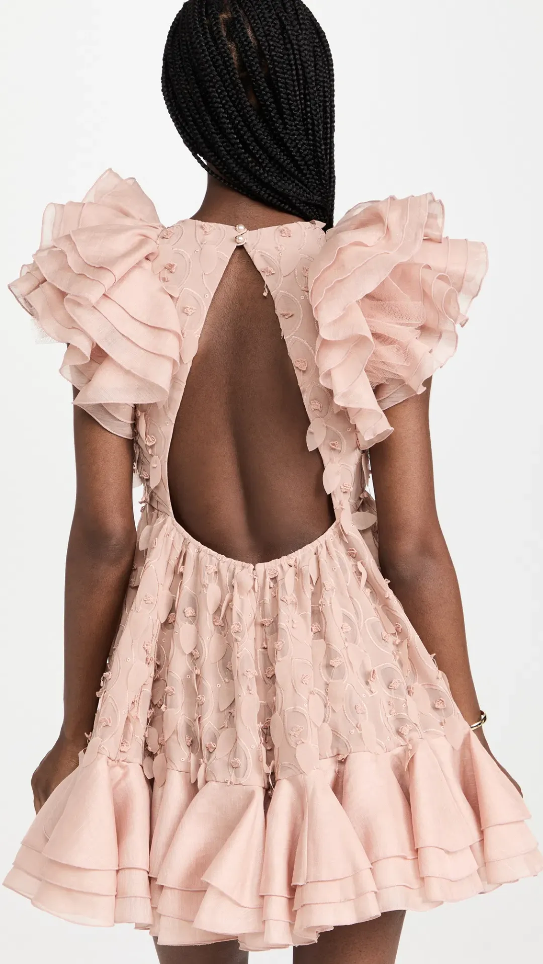 Zimmermann Dancer Frilled Mini Dress Blush Size 1 / Au 10 for rent on The Volte - main image