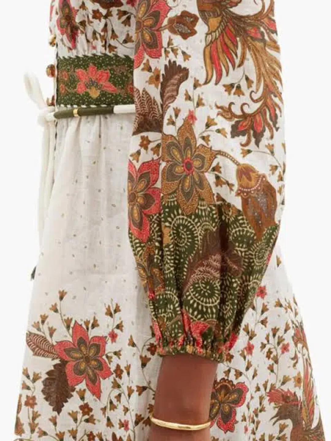 Zimmermann Empire Batik Floral Print Linen Dress Size 2 for rent on The Volte - main image