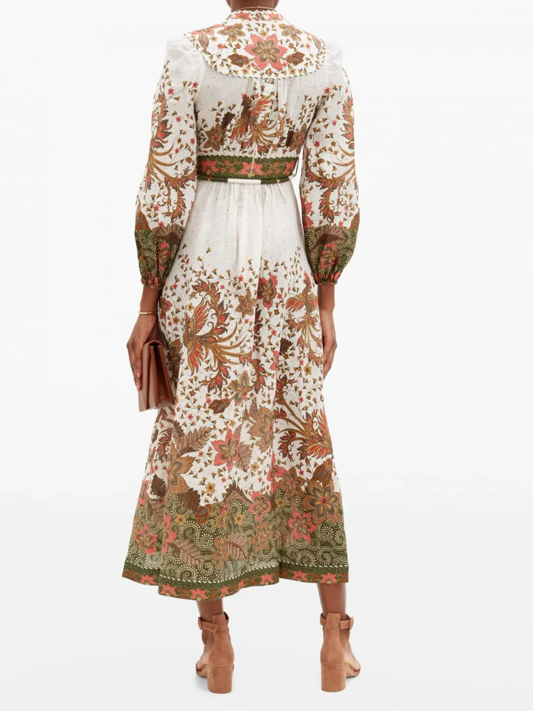 Zimmermann Empire Batik Floral Print Linen Dress Size 2 for rent on The Volte - main image