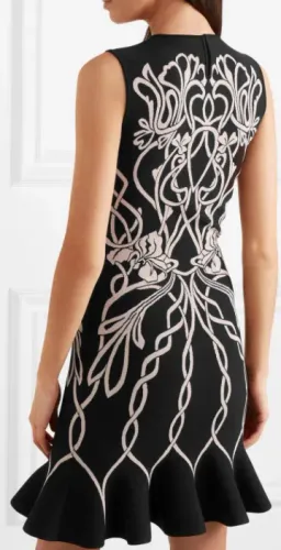  Alexander McQueen Jacquard Knit Mini Dress Black Size 10 for rent on The Volte - image 3
