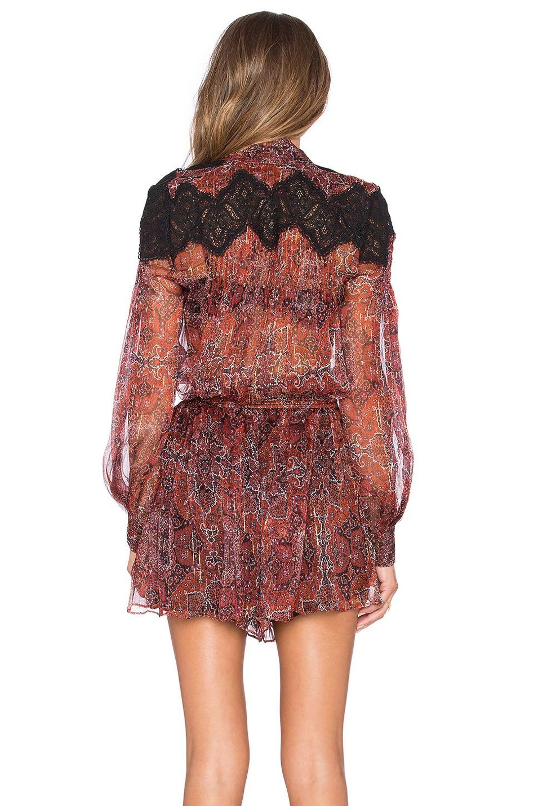 Zimmermann Empire Filigree Playsuit Rouge Konya Size 1 / AU 10 for rent on The Volte - main image