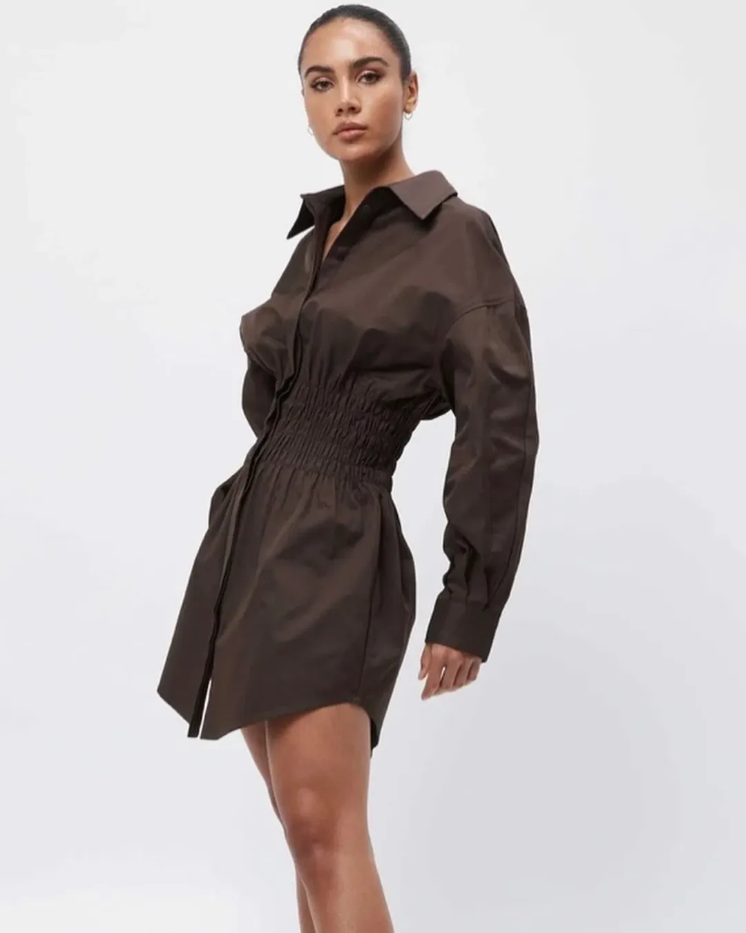Mossman The Shadow Mini Dress Brown Size 14 for rent on The Volte - main image
