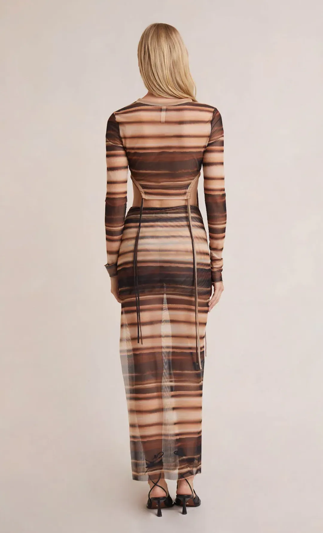 Bec and Bridge Watercolour Long Sleeve Crop Top and Maxi Skirt Set Print Size 8 for rent on The Volte - main image