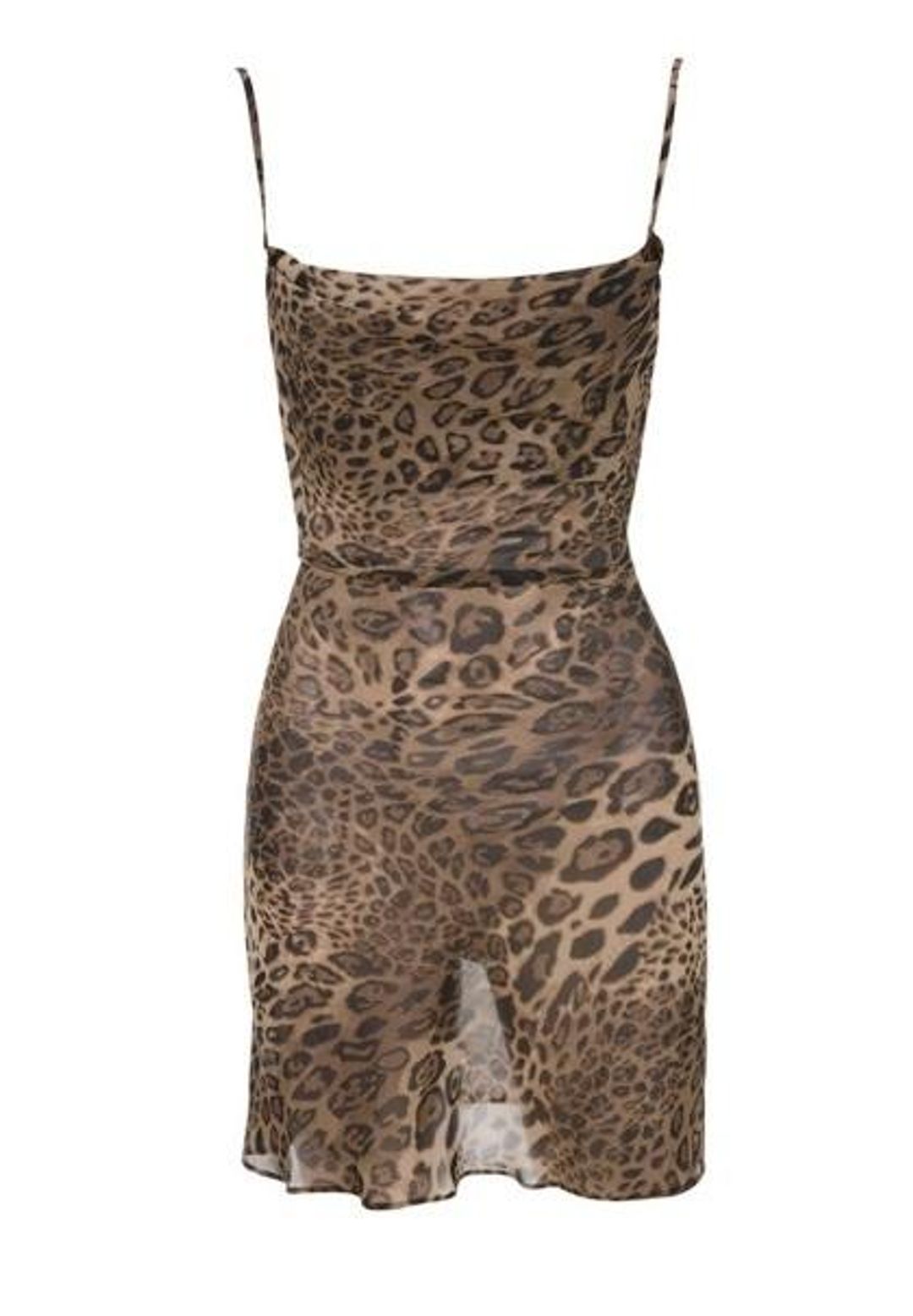 MISTRESS ROCKS ALL OUT LEOPARD PRINT BIAS CUT COWL NECK DRESS for rent on The Volte - main image