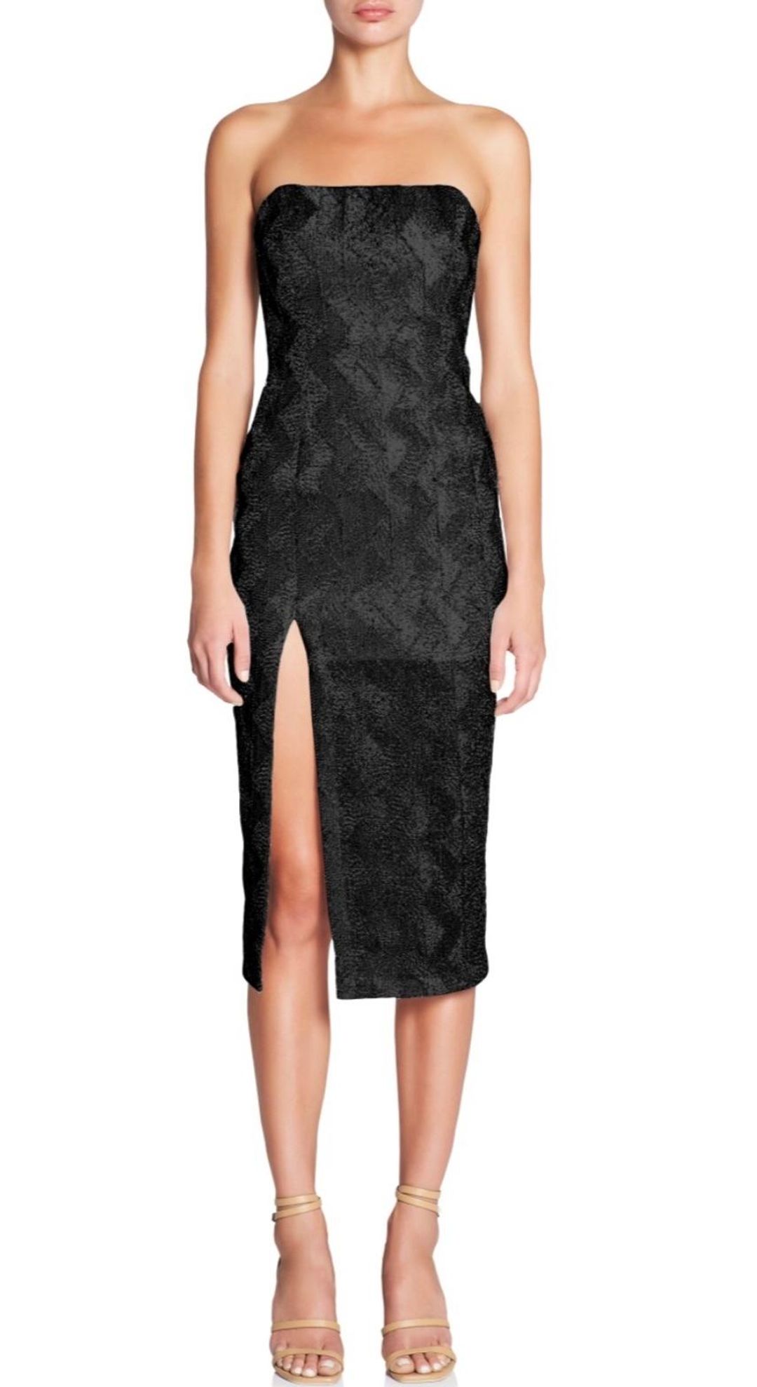 Manning Cartell no filter strapless black dress size 8 for rent on The Volte - main image