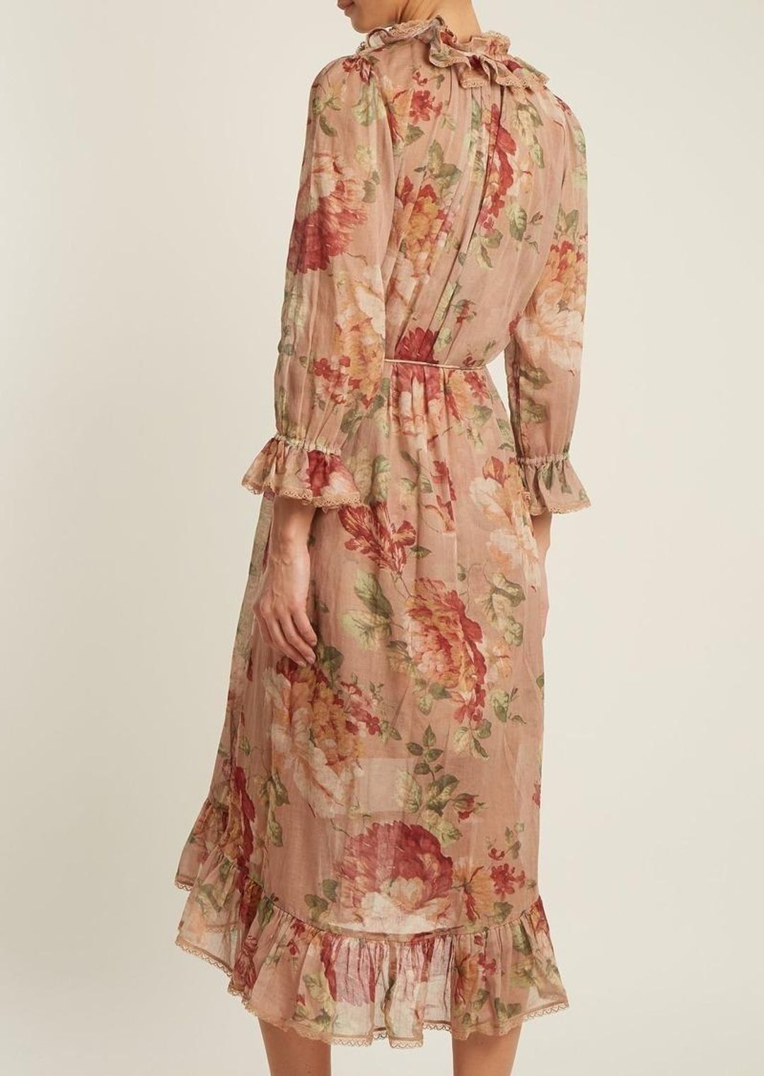 Zimmermann Corsair Ruffle Cotton Midi Dress Floral Size 8 for rent on The Volte - main image