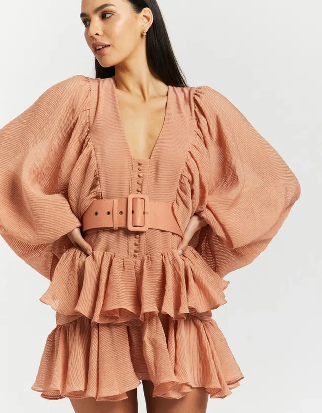 Shona Joy Charlotte Mini Dress in Desert Rose Size 8 for rent on The Volte - main image