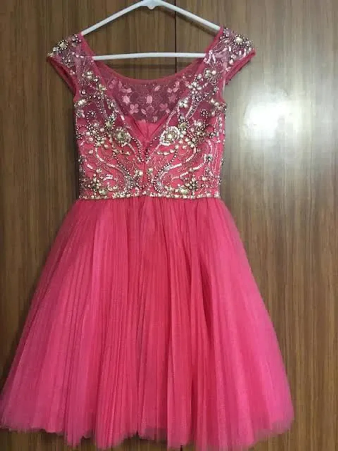 Sherri Hill 2814 Formal Dress Pink Beaded Size 8 for rent on The Volte - main image