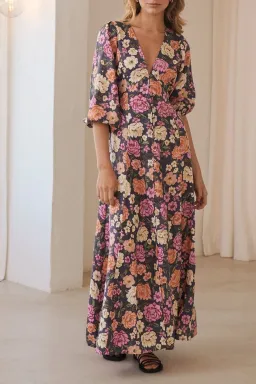 Kivari Hope Linen Maxi Dress Print Size 8 for rent on The Volte - image 3