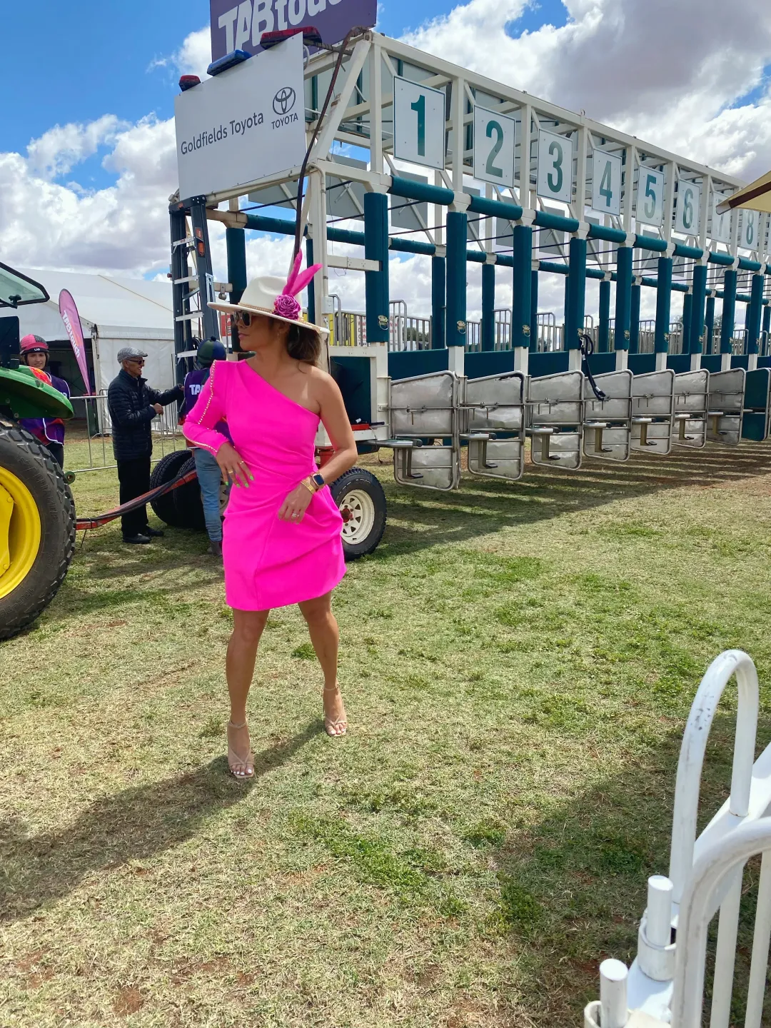 Meraki Izar Neon Dress Pink Size 8 for rent on The Volte - main image