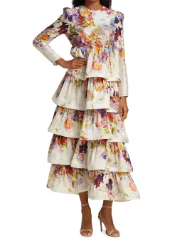 Zimmermann Prima Tiered Midi Dress Floral Size 1 / Au 10 for rent on The Volte - image 2