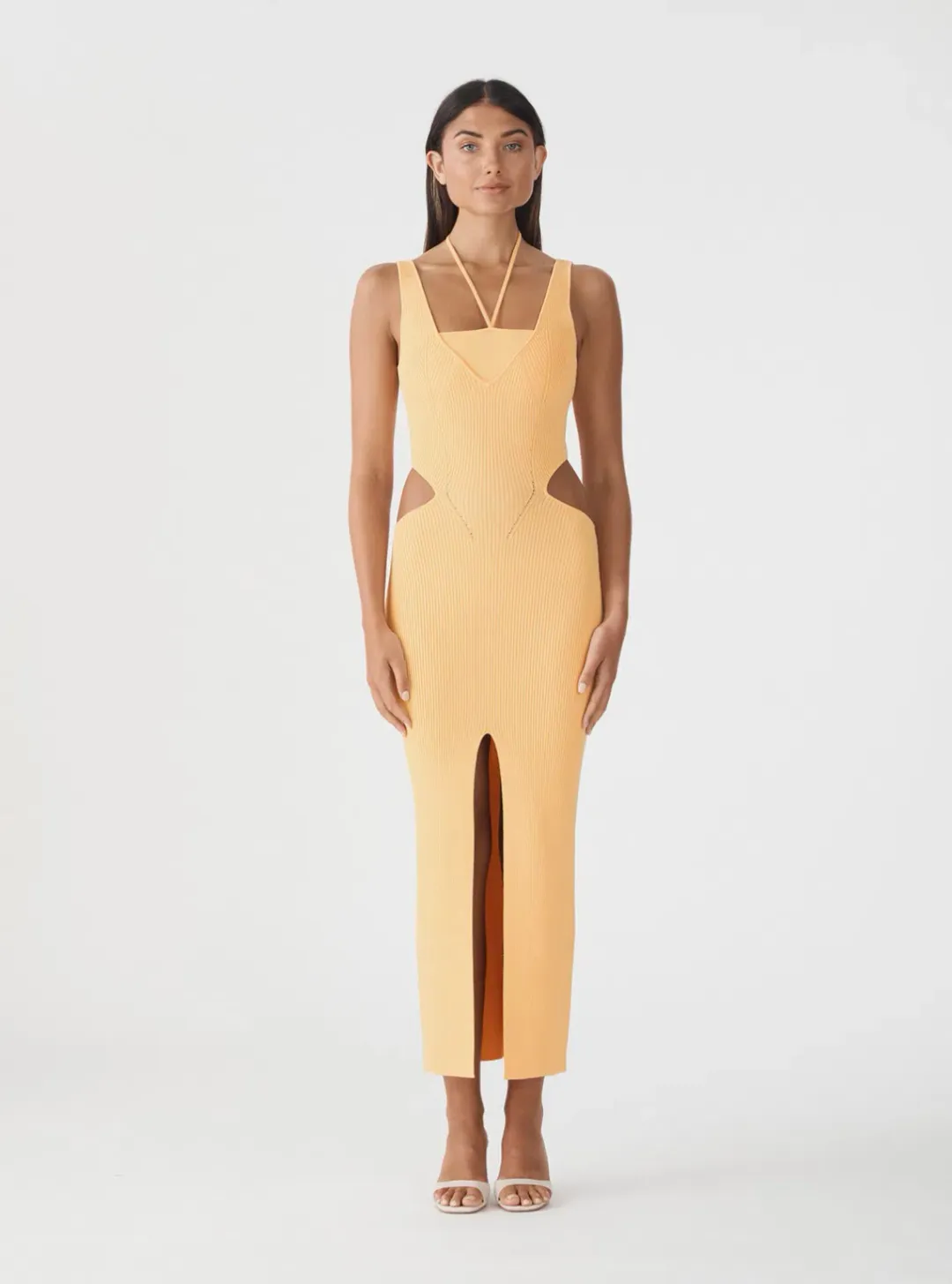 San Sloane Andoria Midi Dress Orange Size 6 for rent on The Volte - main image
