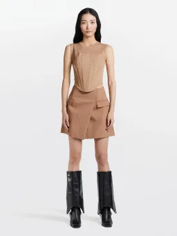 Dion Lee Frame Mini Skirt Brown Size 4 for rent on The Volte - image 1