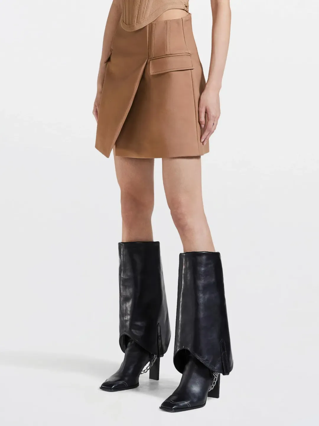 Dion Lee Frame Mini Skirt Brown Size 4 for rent on The Volte - main image
