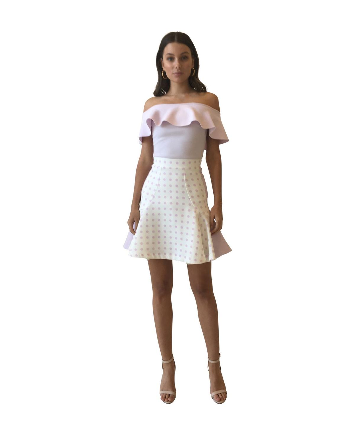 By Johnny Bare Shouder Frill Structure Top and Skirt for rent on The Volte - main image