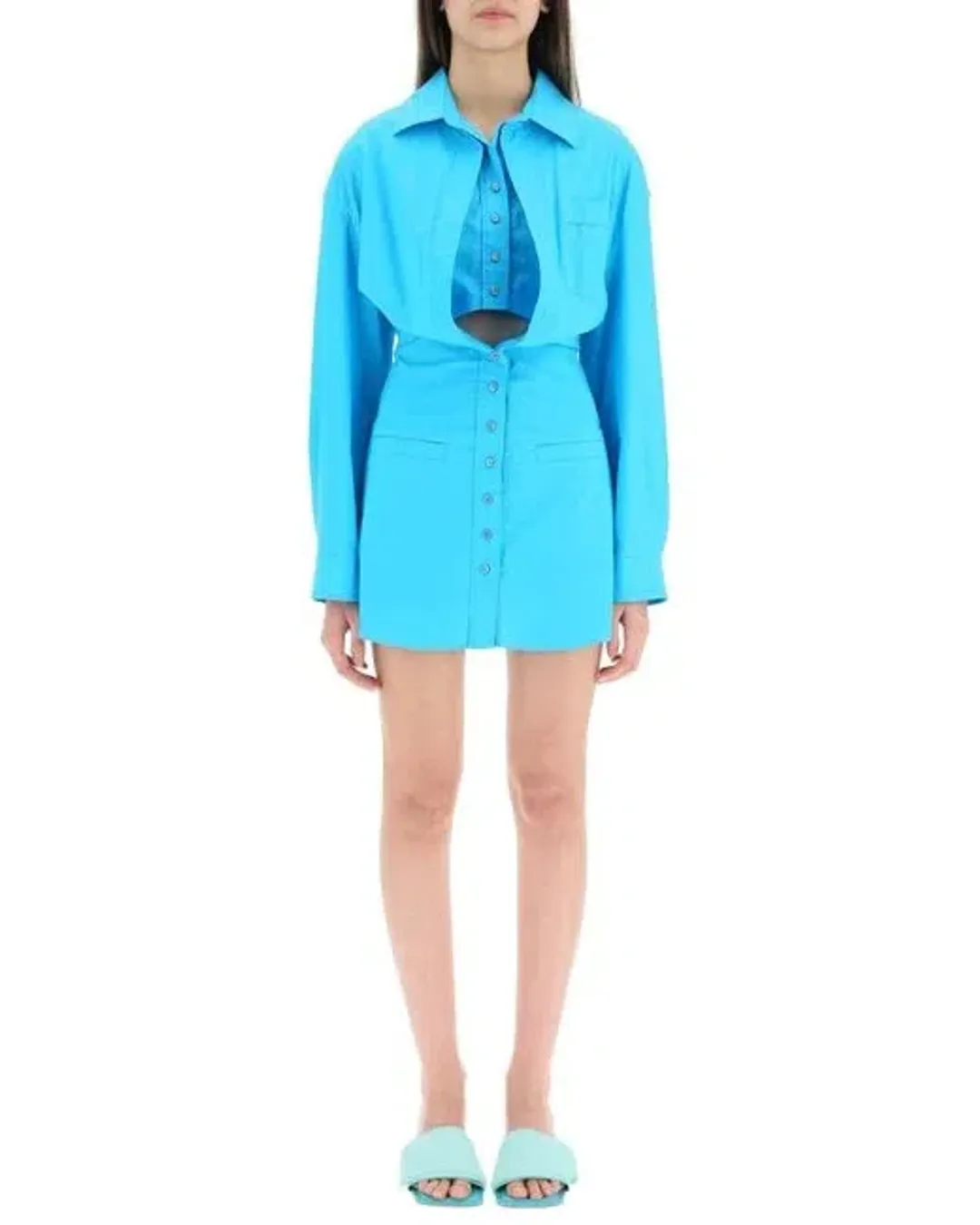 Jacquemus La robe Baunhilha Mini Dress Blue Size 36 / AU 6 for rent on The Volte - main image