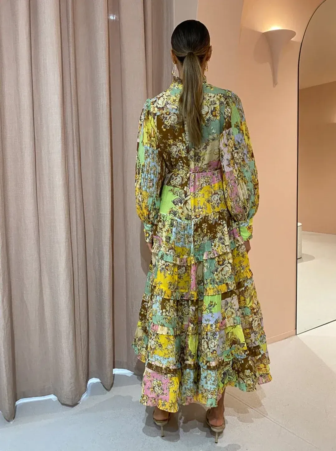 Alemais Matilde Pleat Shirt Dress Print (Size 12) for rent on The Volte - main image