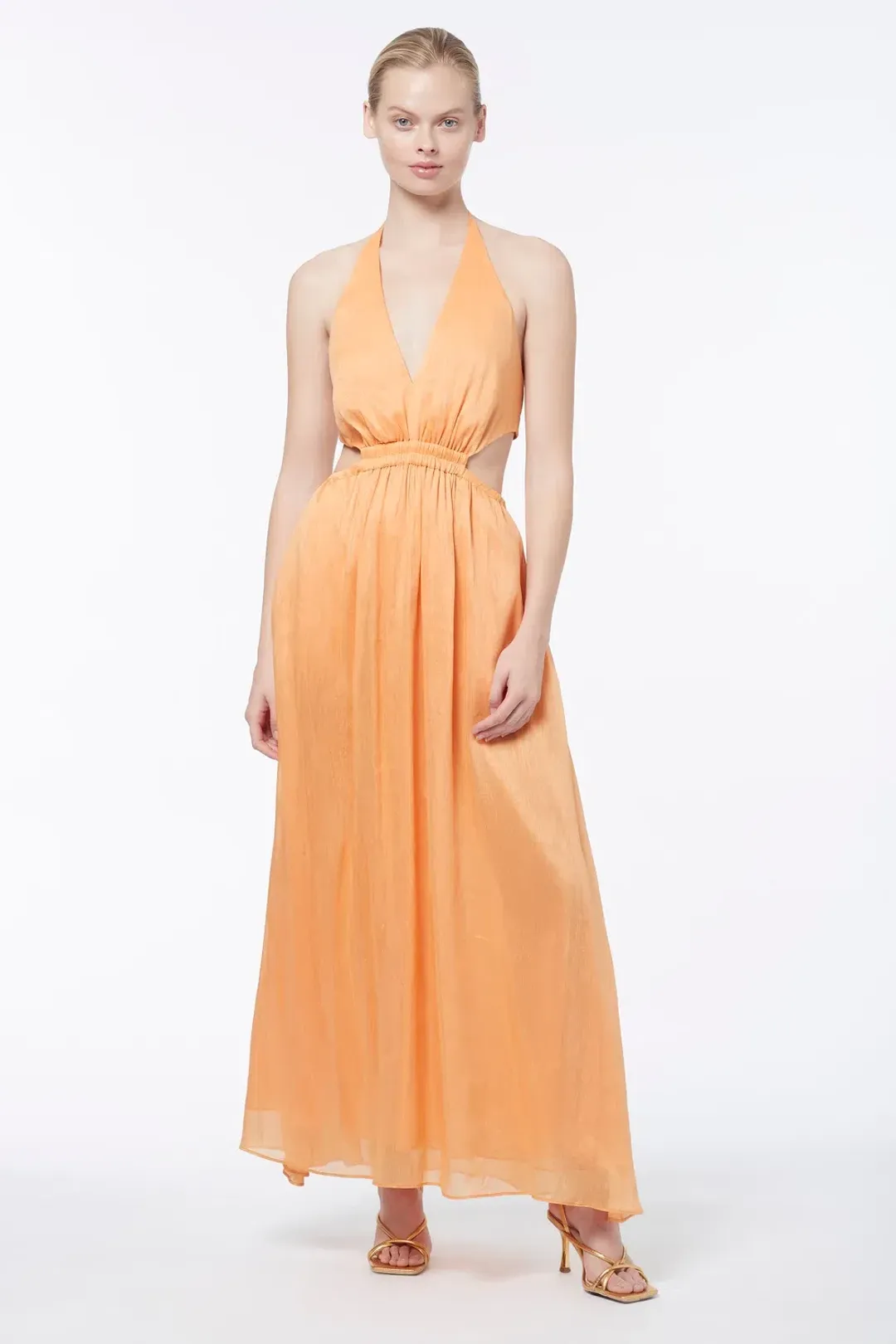 Manning Cartell Lyrical Colours Halter Maxi Dress Orange Size 8 for rent on The Volte - main image