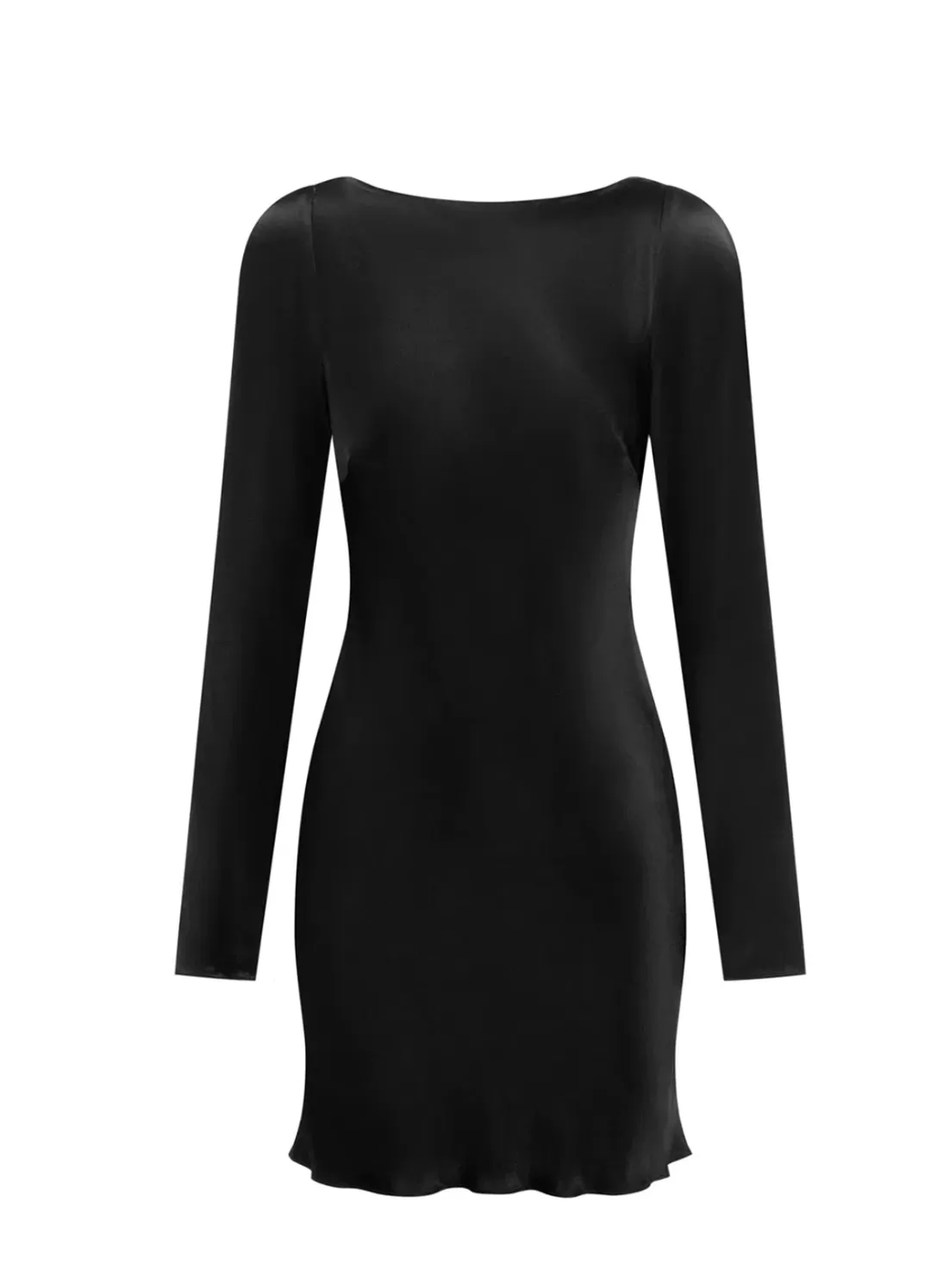 Shona Joy La Lune Long Sleeve Backless Mini Dress Black Size 14 for rent on The Volte - main image