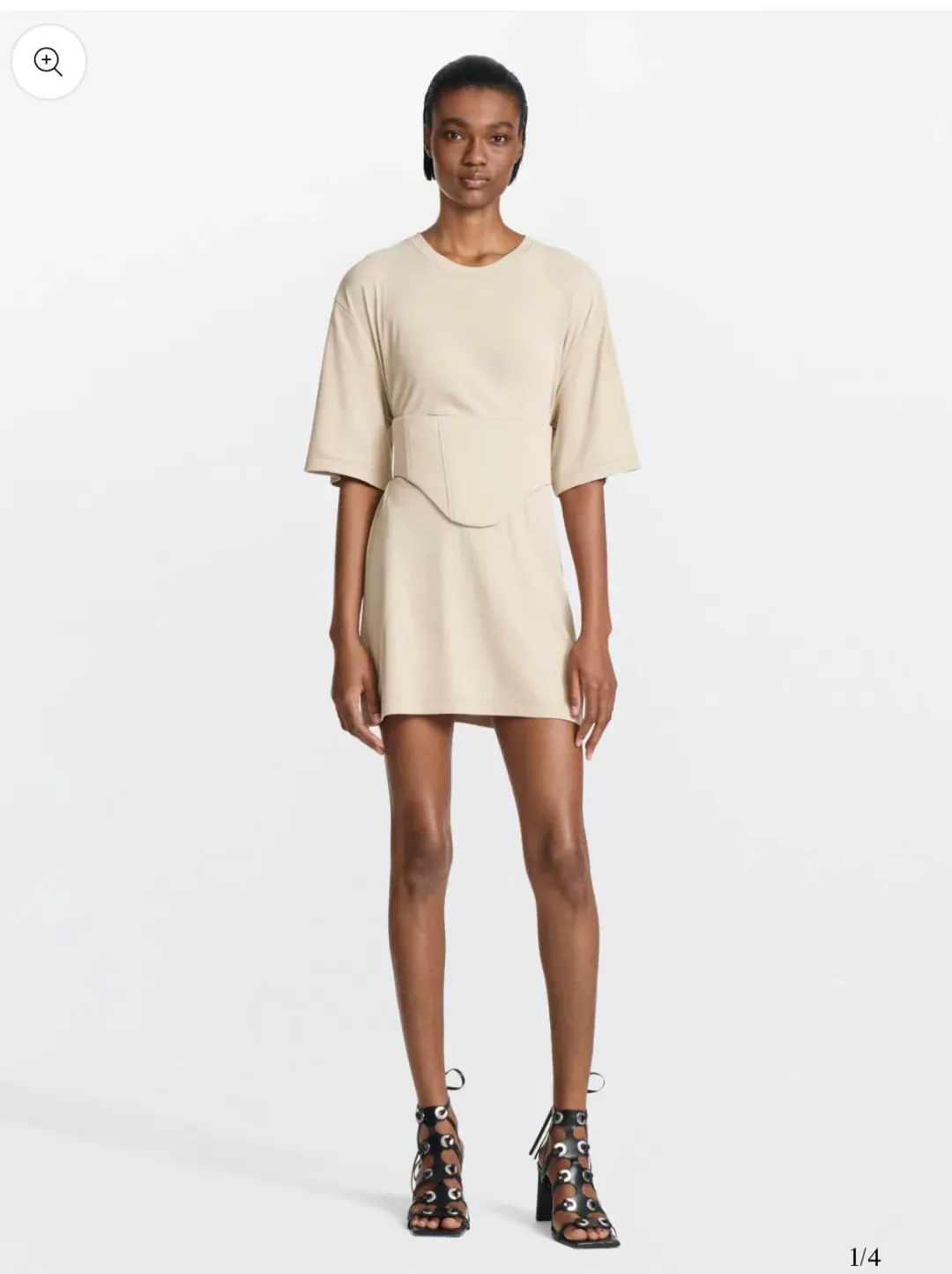 Dion Lee Oversized Undercorset Tunic Dress Sand Size 6 for rent on The Volte - main image