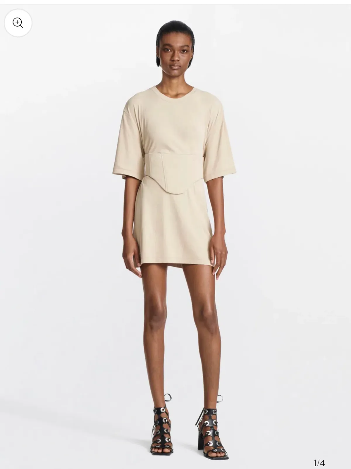 Dion Lee Oversized Undercorset Tunic Dress Sand Size 6 for rent on The Volte - main image