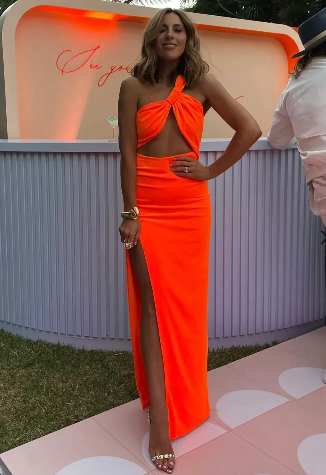 Effie Kats Lana Gown Neon Orange Size S for rent on The Volte - main image