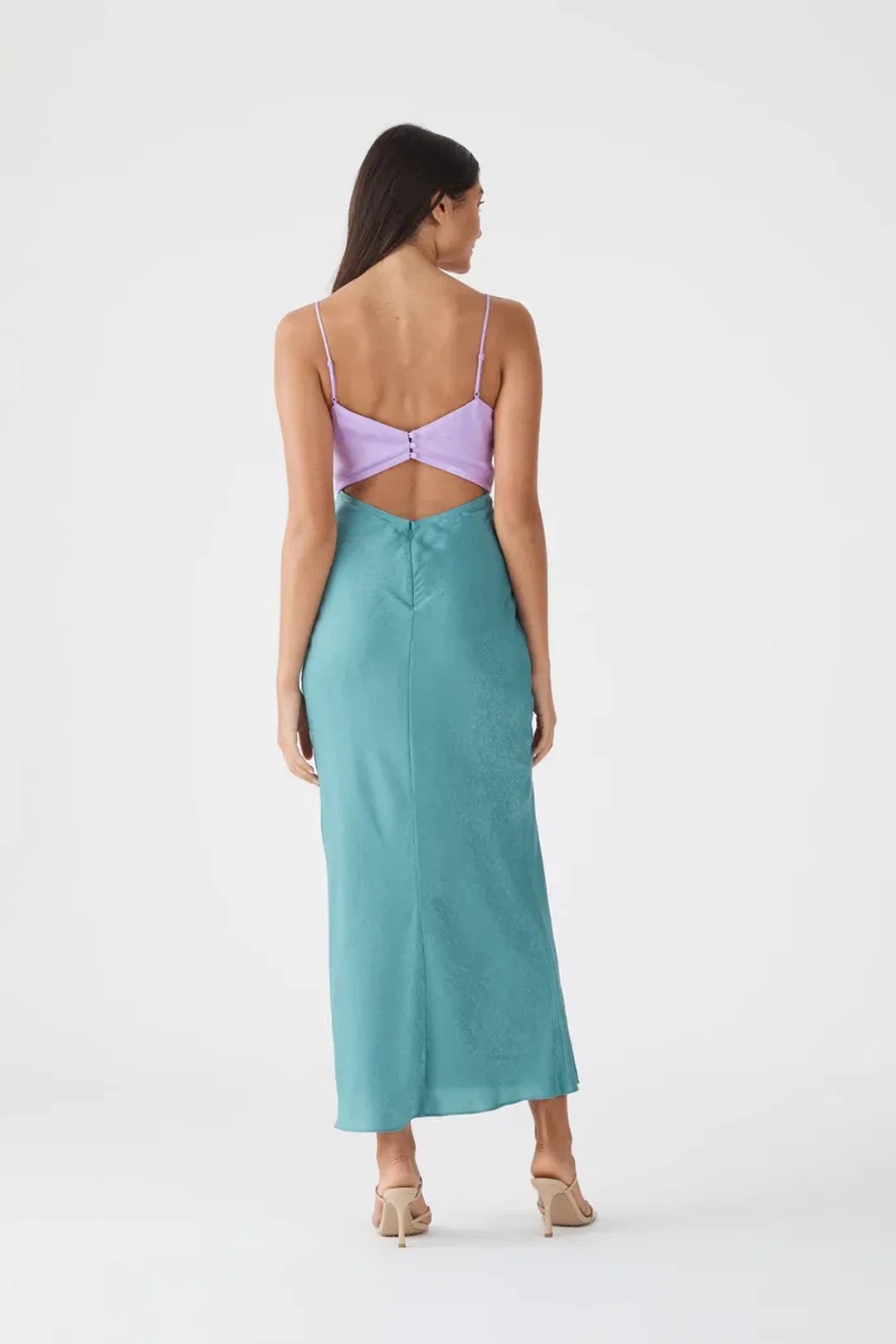 San Sloane Alona Midi Dress Green Size 8 for rent on The Volte - main image
