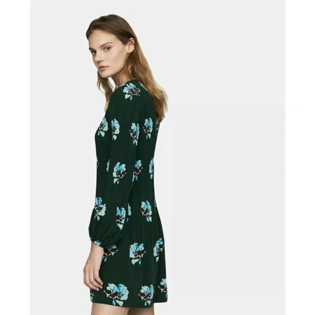 Maje Green Floral Dress Print Size 10  for rent on The Volte - main image
