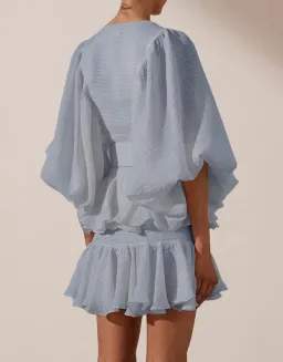 Shona Joy Charlotte Plunged Draped Mini Dress Blue Size 6 for rent on The Volte - image 4