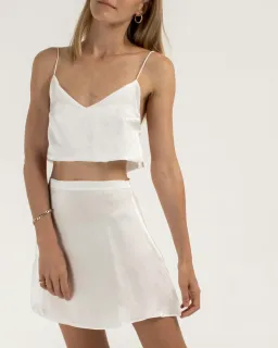 Generation of Saints The Anais Silk Skirt White Size 8 for rent on The Volte - image 1