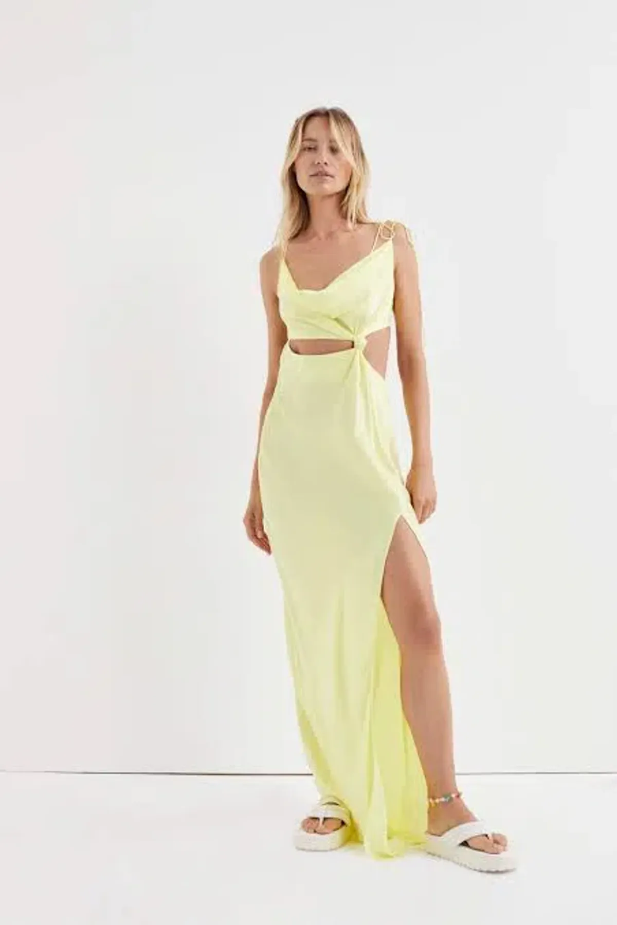 For Love and Lemons Kyra Cut Out Dress Yellow Size 8 for rent on The Volte - main image