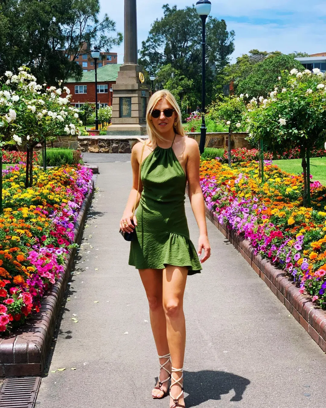 One Fell Swoop La Californie Mini Dress Green Size 8 for rent on The Volte - main image