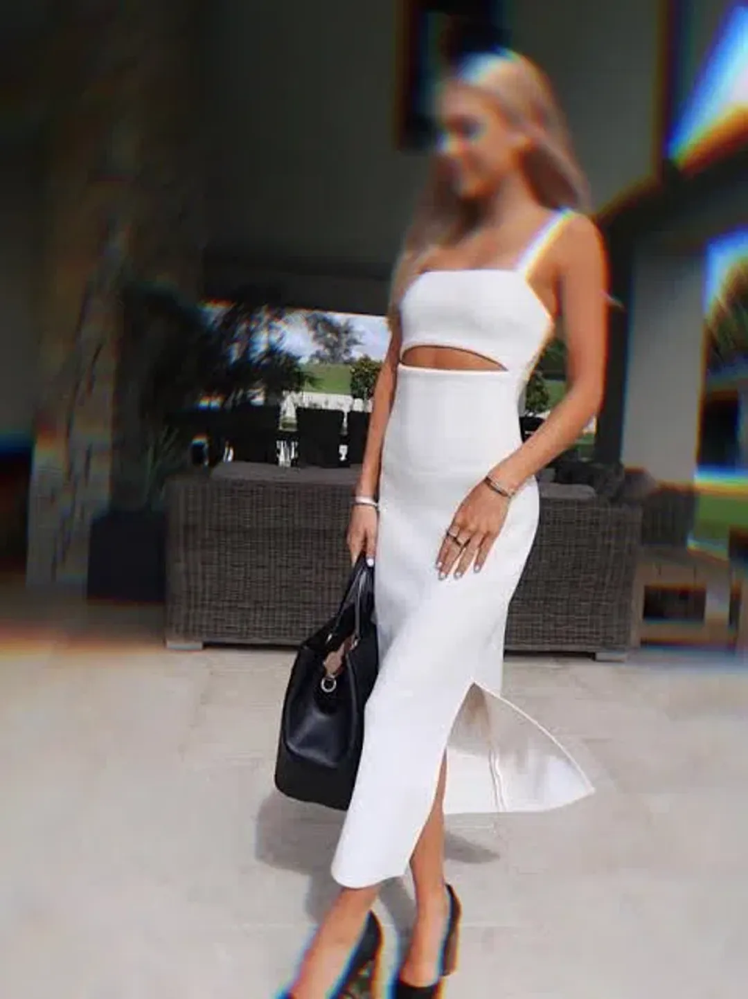 Bec & Bridge Bon Marche Cut Out Midi Dress White Size 8 for rent on The Volte - main image