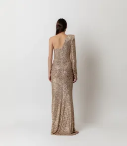 Meraki Freja Sequin Dress Gold Size 12 for rent on The Volte - image 3
